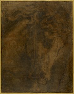 Het hoofd van een paard door Raffaello Sanzio Raphael